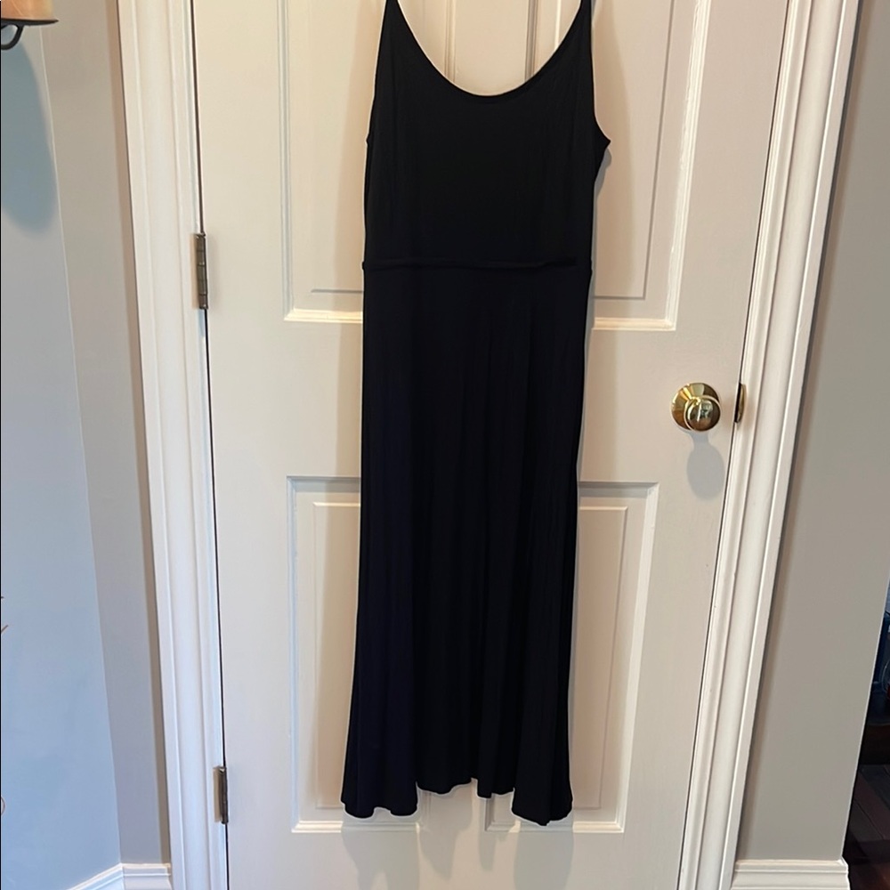 LOFT Black Spaghetti Strap Maxi Sundress